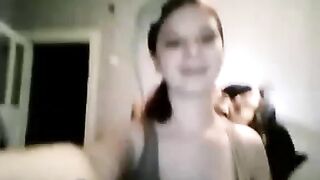 Russian Lady With Chameleon Shows Boobs