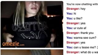 Cute Blonde Omegle Girl Rubs Her Perky Tits