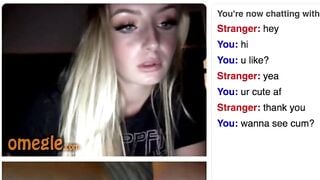 Cute Blonde Omegle Girl Rubs Her Perky Tits