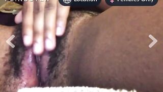 Ebony Babe Spreads Her Soaked Pussy Lips