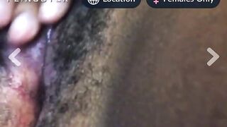 Ebony Babe Spreads Her Soaked Pussy Lips