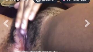 Ebony Babe Spreads Her Soaked Pussy Lips