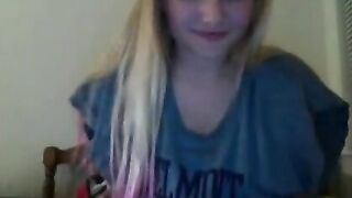 Sexy Blonde GF Plays With Herself