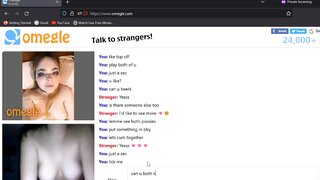 bf handcuffed , girl plays on omegle.