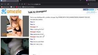 bf handcuffed , girl plays on omegle.