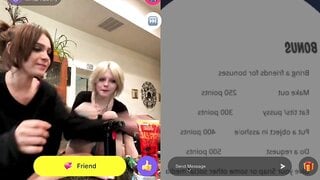 Girls kiss in monkey