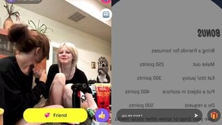 Girls kiss in monkey
