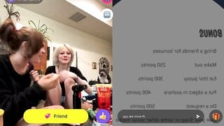 Girls kiss in monkey