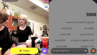 Girls kiss in monkey