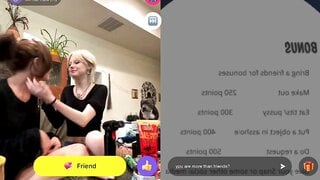 Girls kiss in monkey