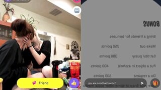 Girls kiss in monkey
