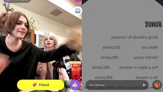Girls kiss in monkey