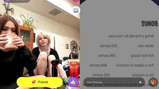 Girls kiss in monkey