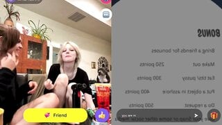 Girls kiss in monkey