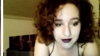 alt redhead with big boobs masturbates