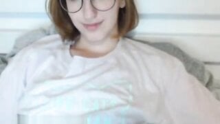 Blonde teen with glasses