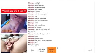 Omegle Slut Uses Dildo to Make Random Cum