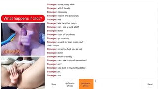 Omegle Slut Uses Dildo to Make Random Cum