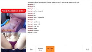Omegle Slut Uses Dildo to Make Random Cum