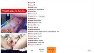 Omegle Slut Uses Dildo to Make Random Cum