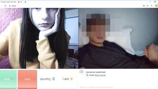 shy but opens mouth for cum