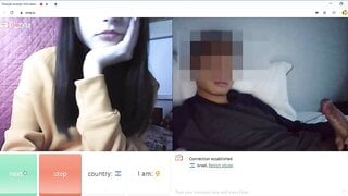 shy but opens mouth for cum