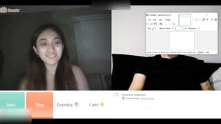 shy asian shows tongue for cum