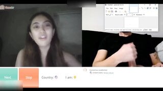 shy asian shows tongue for cum
