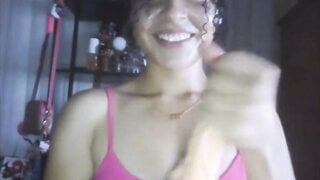 hot body beauty strokes dildo and cums
