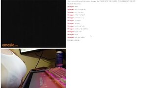 18 year old teen plays on omegle until titty fucking dildo for stranger