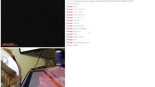 18 year old teen plays on omegle until titty fucking dildo for stranger