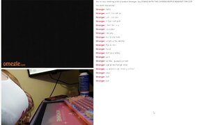 18 year old teen plays on omegle until titty fucking dildo for stranger
