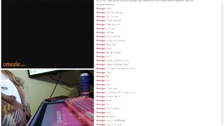18 year old teen plays on omegle until titty fucking dildo for stranger