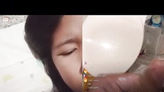 Cute asian flashes for dick