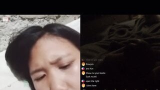Cute asian flashes for dick