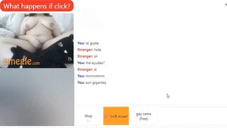 Chubby girl with huge boobs fingers her pussy