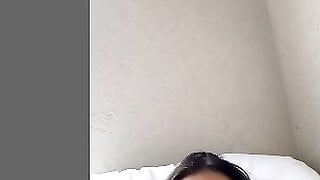 Huge tits girl plays in shower