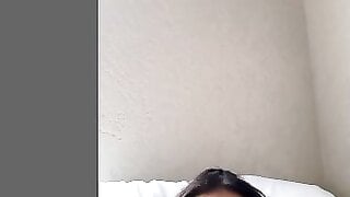 Huge tits girl plays in shower