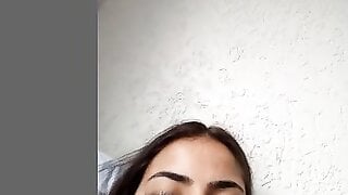 Huge tits girl plays in shower
