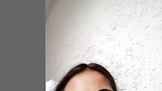 Huge tits girl plays in shower