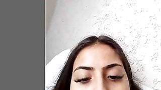 Huge tits girl plays in shower