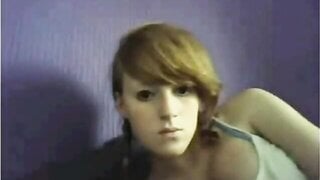 redhead teen shows boobs