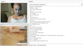 CHEATER WIFE SHOWS TITS WITH HER HUSBAND UPSTAIRS