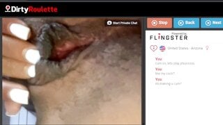 US girl moaning while rubbing her black pussy