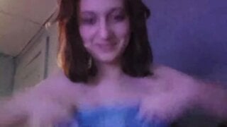 Random hot girl flashes her tits
