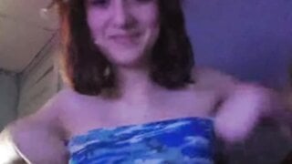 Random hot girl flashes her tits