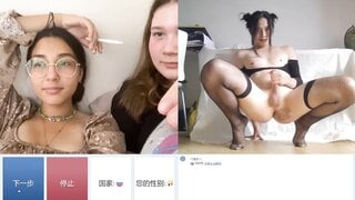 OMETV Asian Crossdresser Webcam Flash & Cum