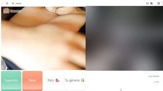 Chilean licks her big tits on ometv
