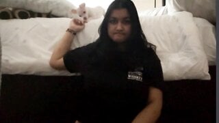 Indian girl flashes' tits and ass
