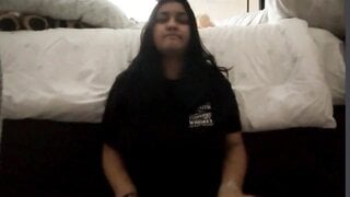 Indian girl flashes' tits and ass